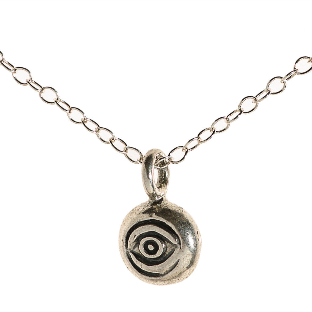 silver eye necklace