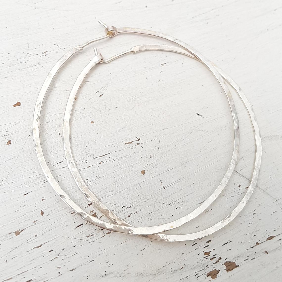 hammered hoop earrings