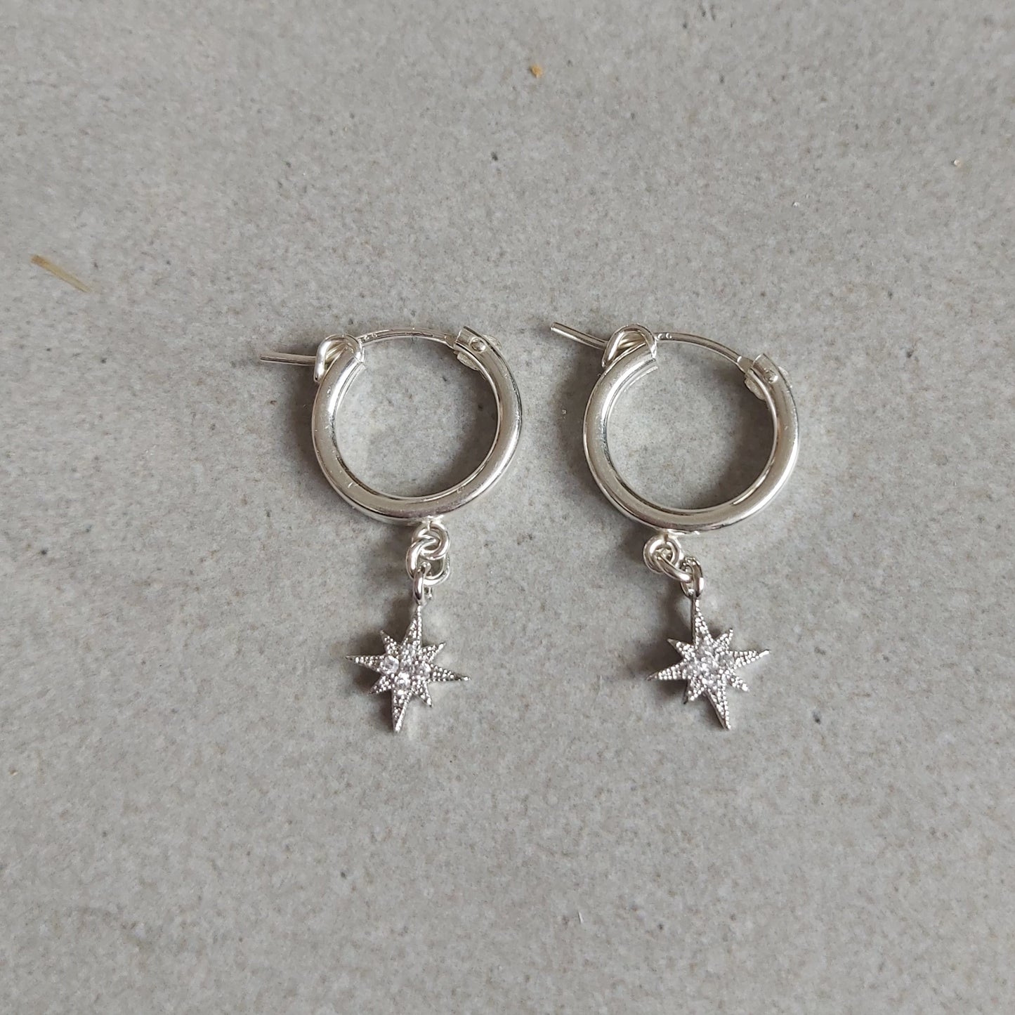 North Star Sterling Silver Hoop Earrings