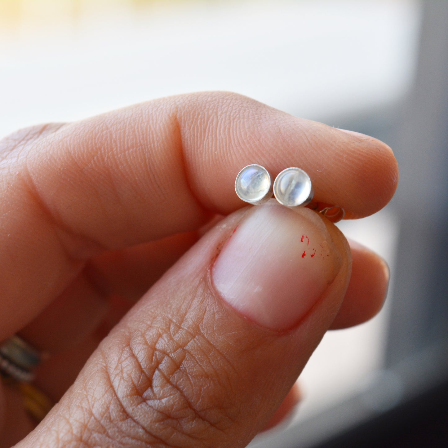 moonstone stud earrings