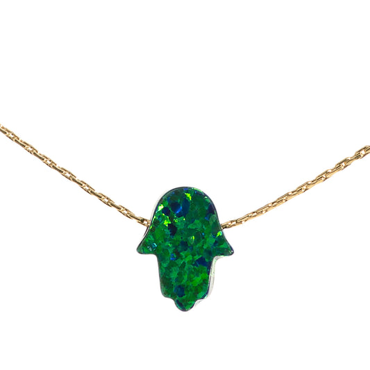 hamsa opal necklace