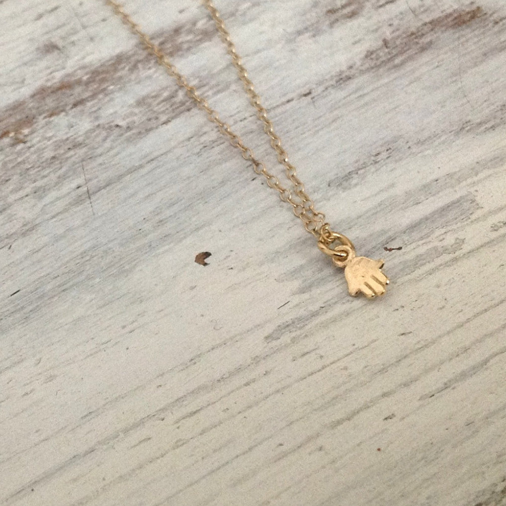 tiny hamsa necklace