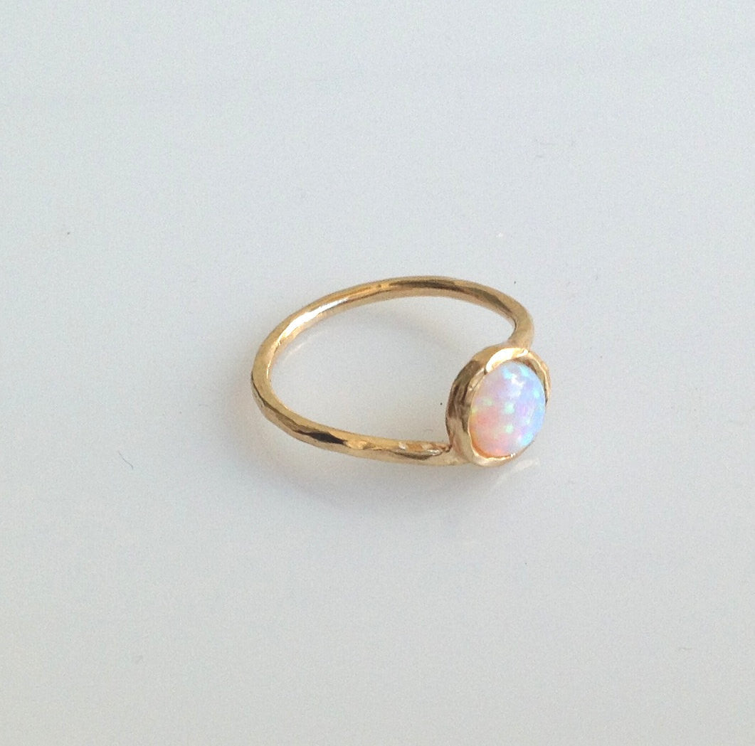 White Opal Ring