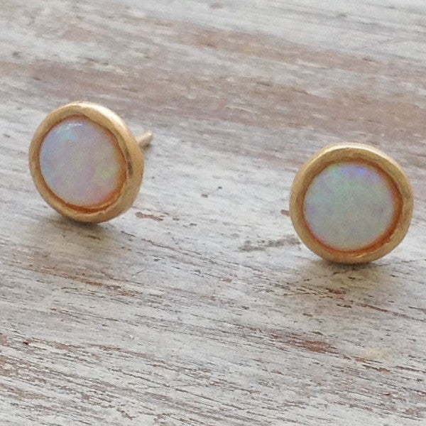 gold opal earrings