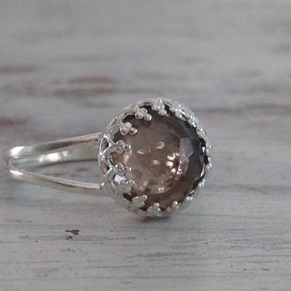 Smoky quartz ring