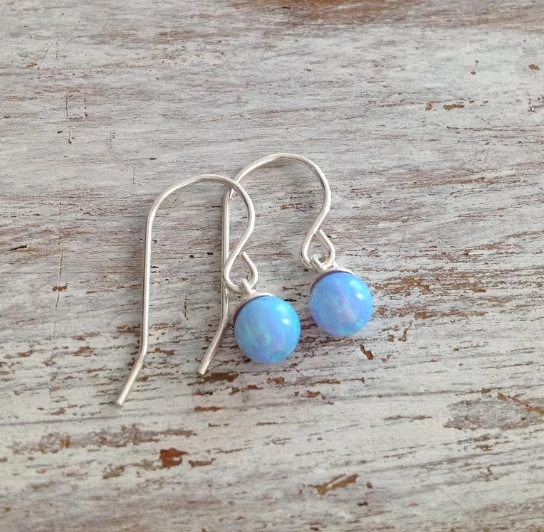 Blue opal earrings