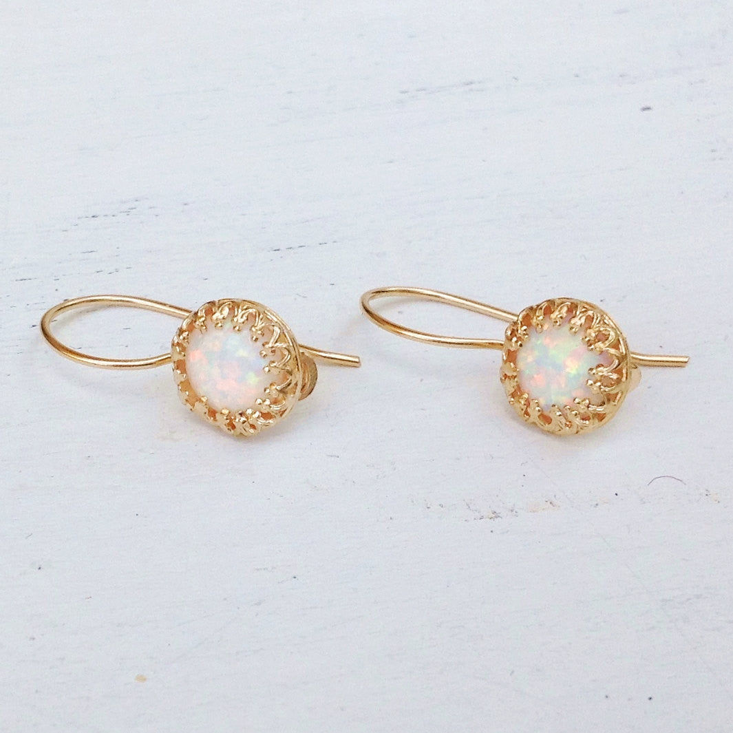 Gold Opal Earrings