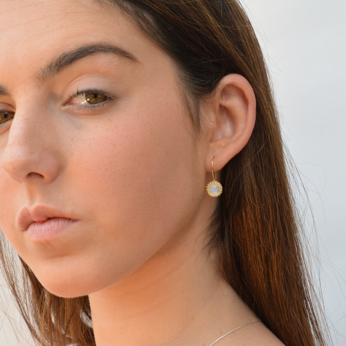 dangle moonstone earrings