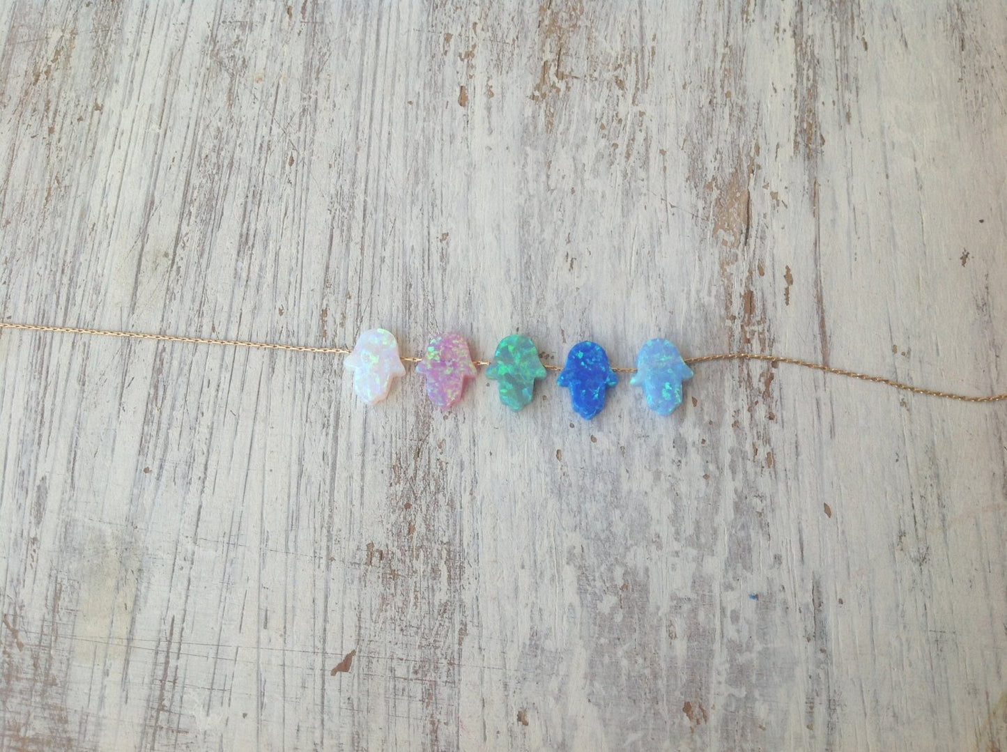 Hamsa Opal Necklace 14k Solid gold chain