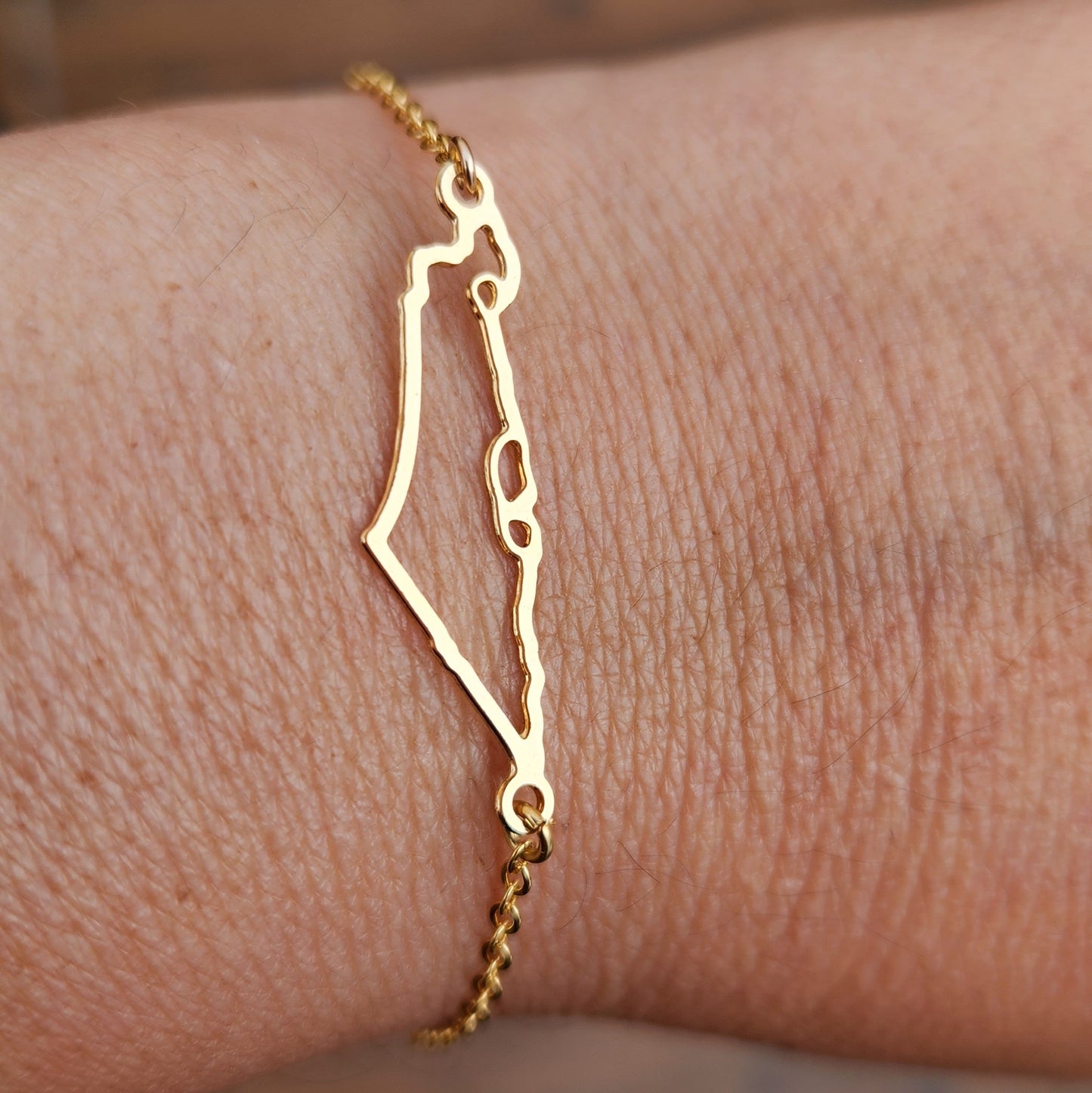 Map of Israel Bracelet Holy Land Israeli Bracelet - Stylish Israel Pendant Charm, Geography Pendant Bracelet with Star of David, Judaica Israel Jewelry