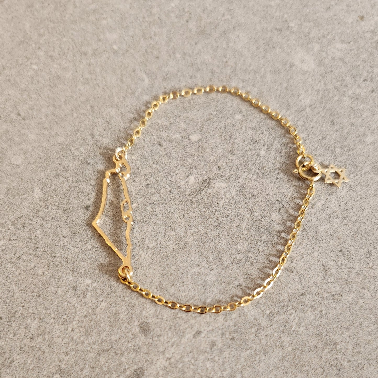 Map of Israel Bracelet Holy Land Israeli Bracelet - Stylish Israel Pendant Charm, Geography Pendant Bracelet with Star of David, Judaica Israel Jewelry