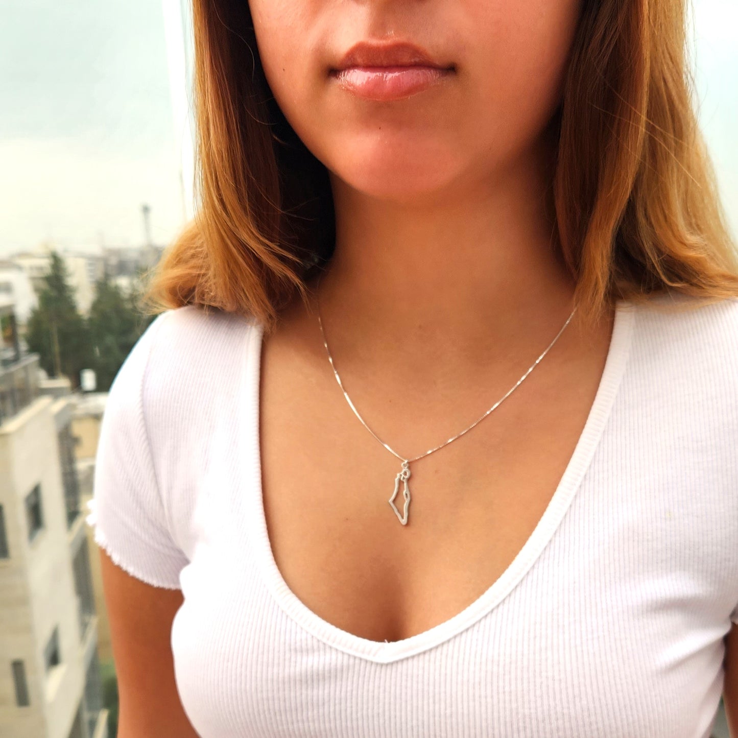 Map of Israel Necklace, Gold Israel Necklace, Holy land Pendant necklace,Israel Map Jewelry, Judaica Necklace,Jewish Jewelry