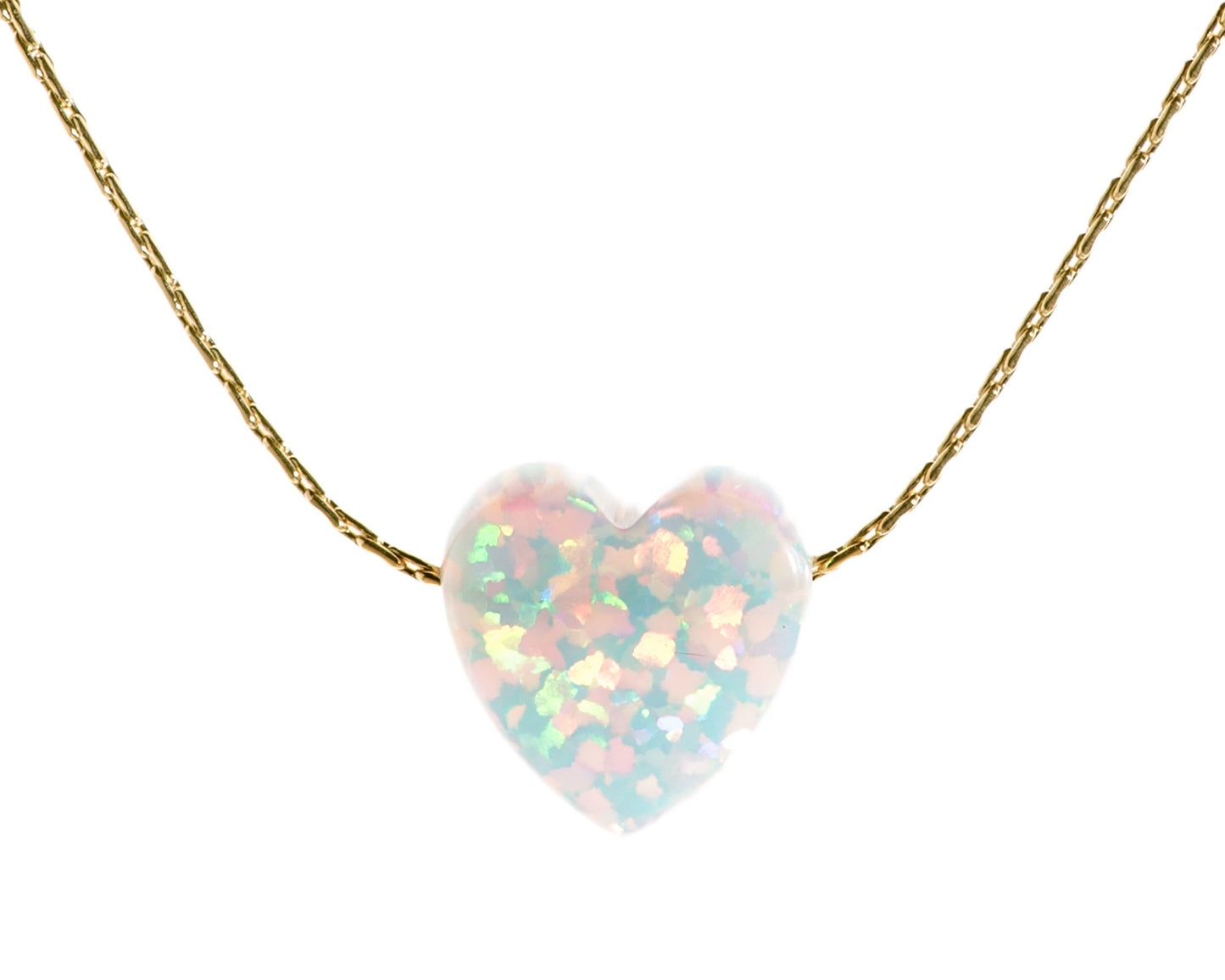 opal heart necklace