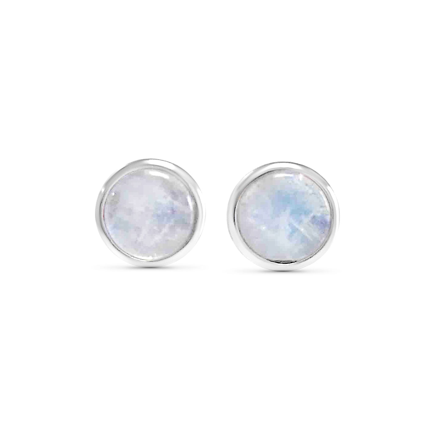 Sterling Silver Tiny Moonstone Earrings