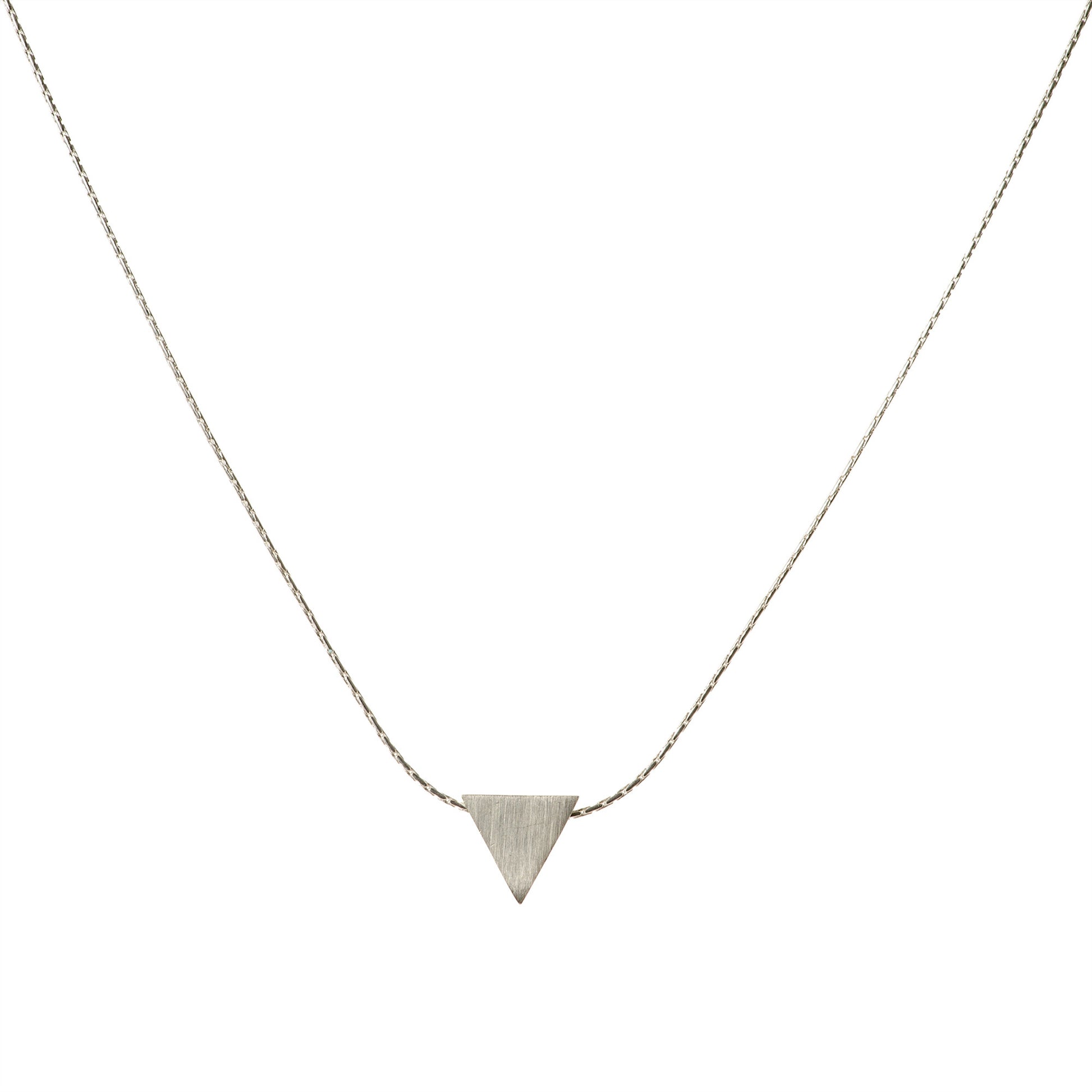 Triangle Pendant Chain Necklace Sterling Silver 925 – Avnis