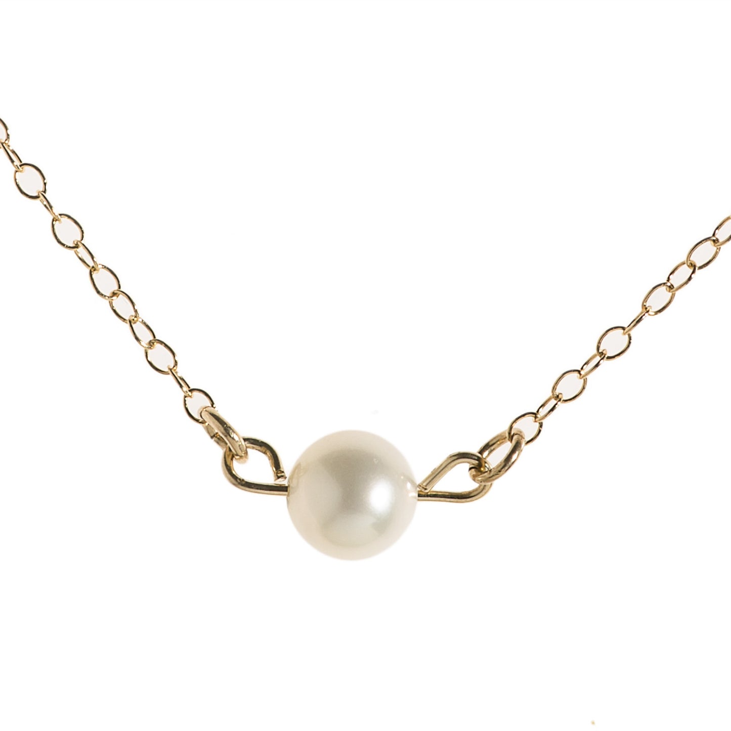 Gold pearl necklace freshwater Single pearl charm