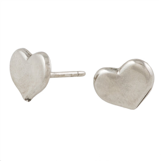 silver heart earrings