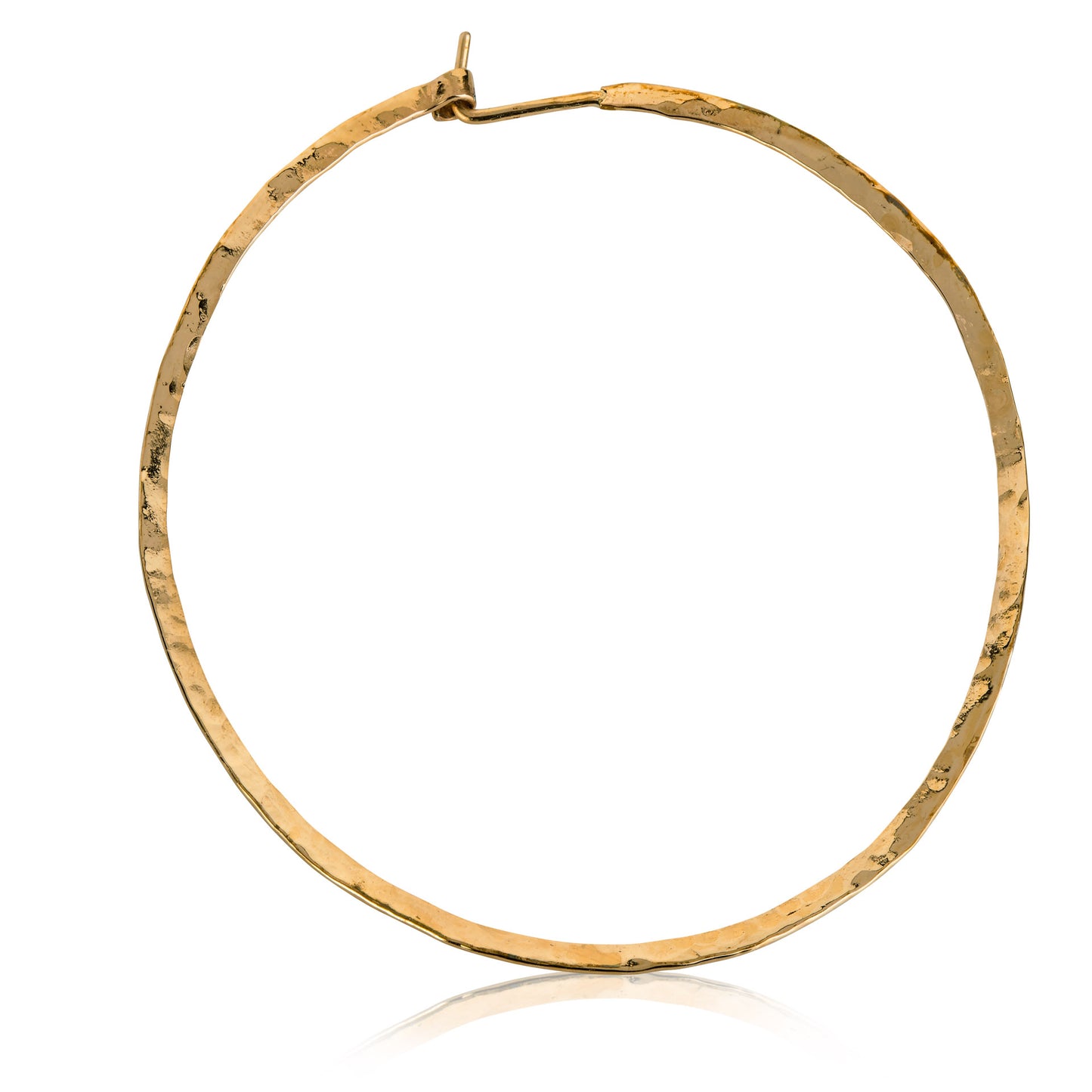 14K Gold Filled Hammered Hoop Earrings,2.5 inch Hoop