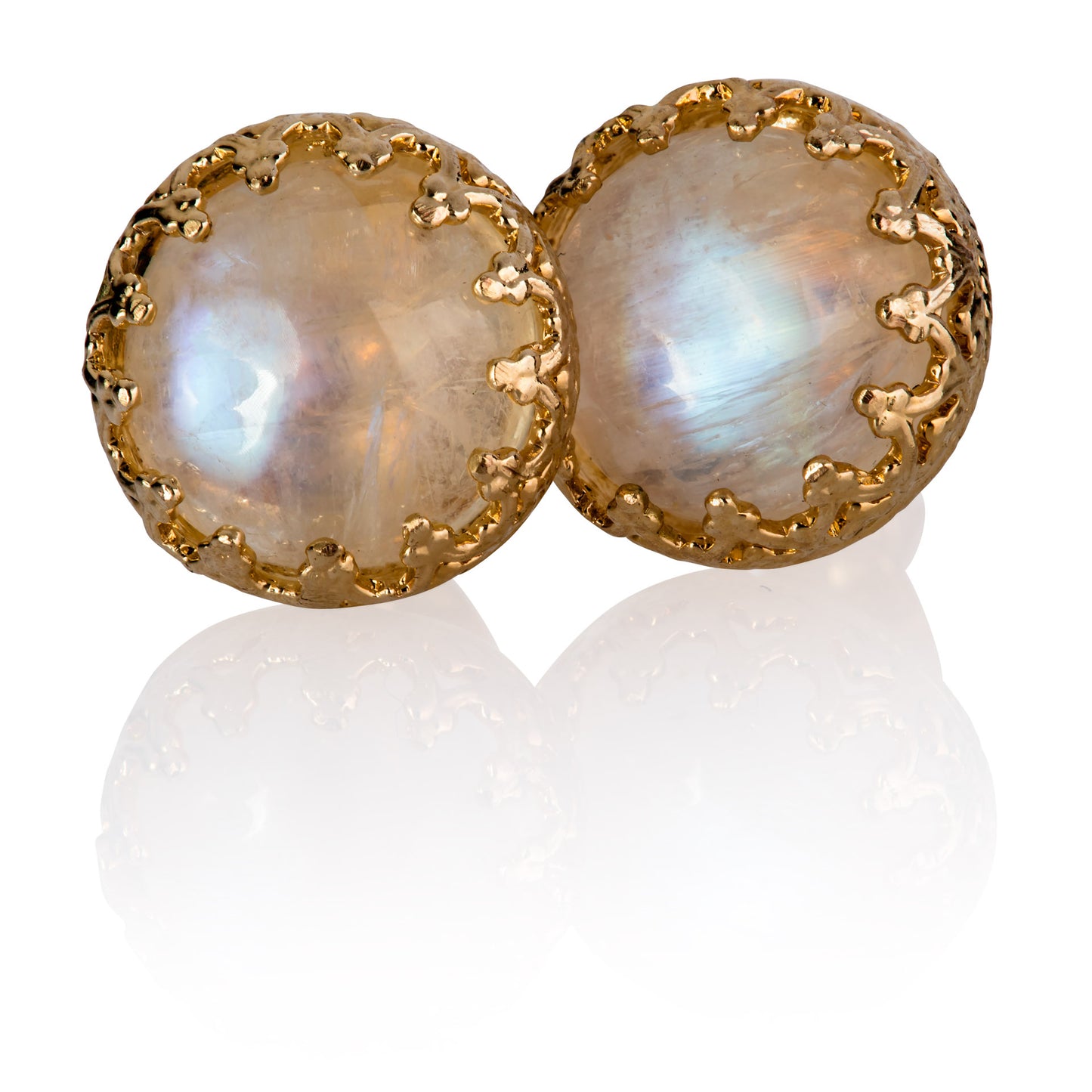 gold moonstone earrings