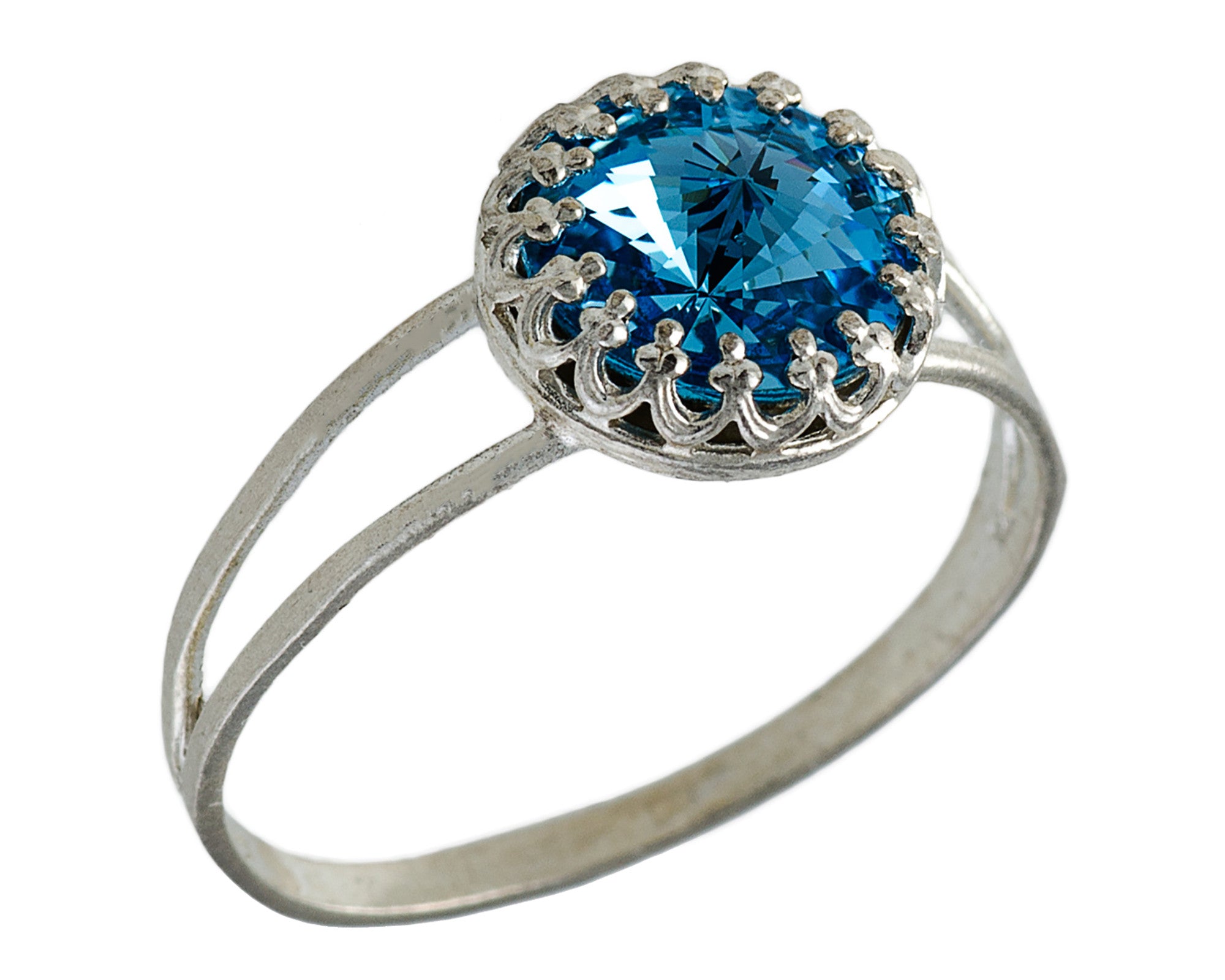 Buy Swarovski Aquamarine Sterling Silver Ring for Women Aquamarine Ring  Swarovski Ring Blue Crystal Ring Round Ring Light Blue Ring Online in India  - Etsy