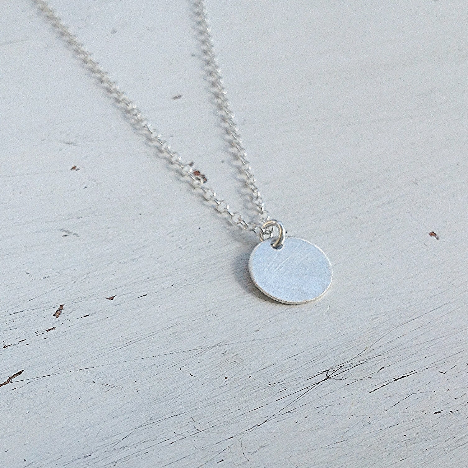 silver disc necklace