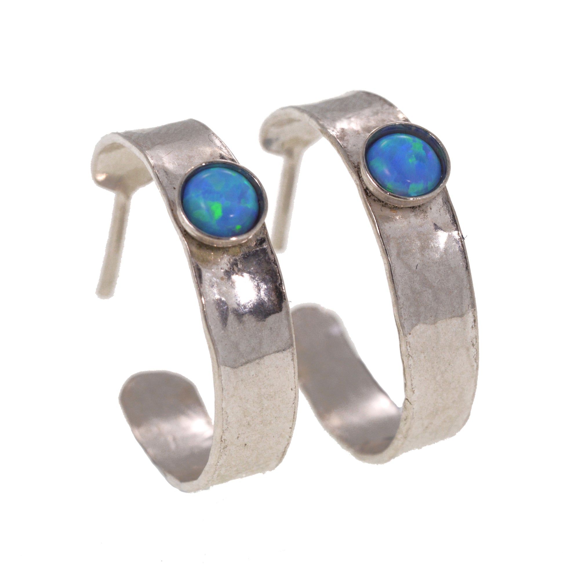 opal hoop earrings
