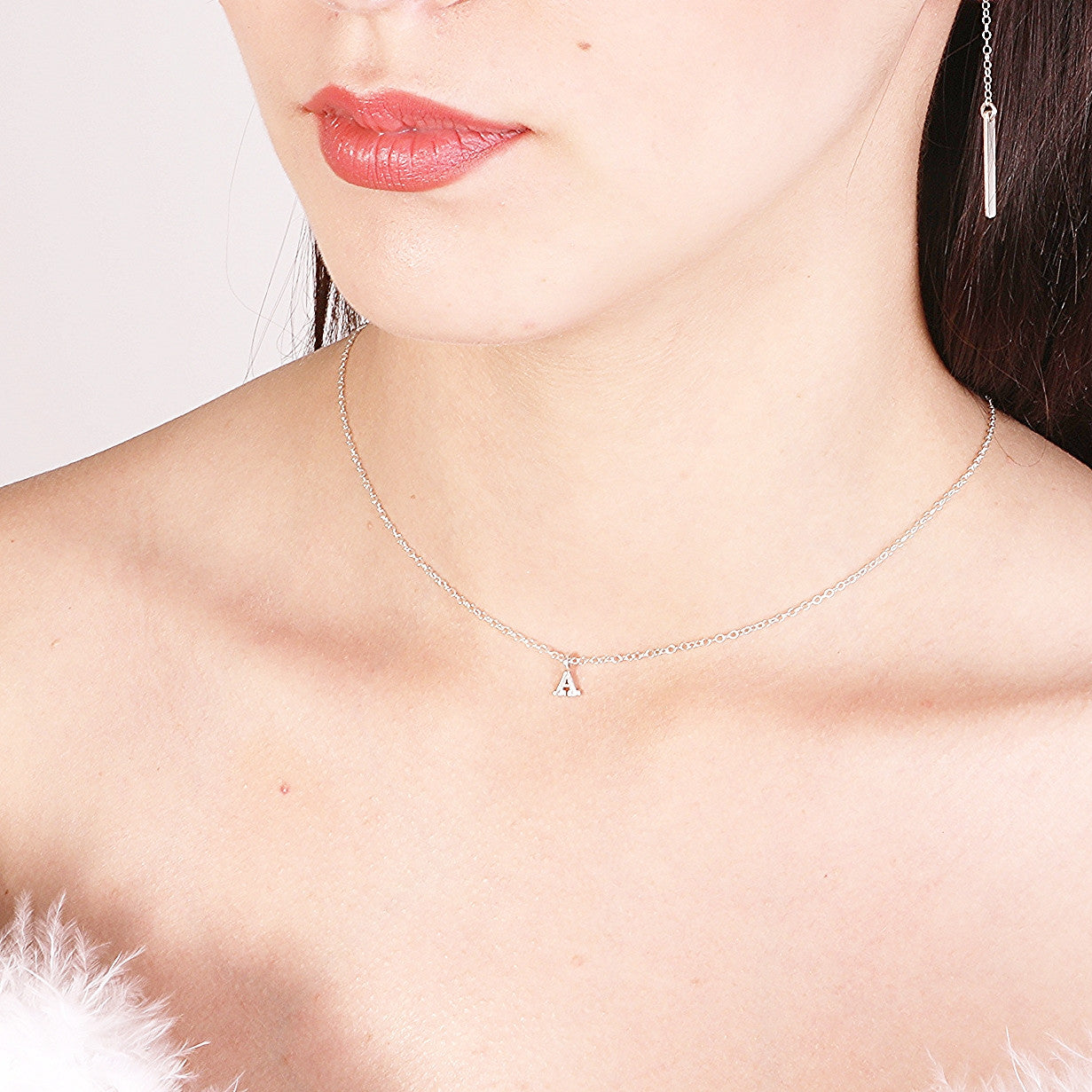 Tiny Initial Necklace Personalized - Main Image