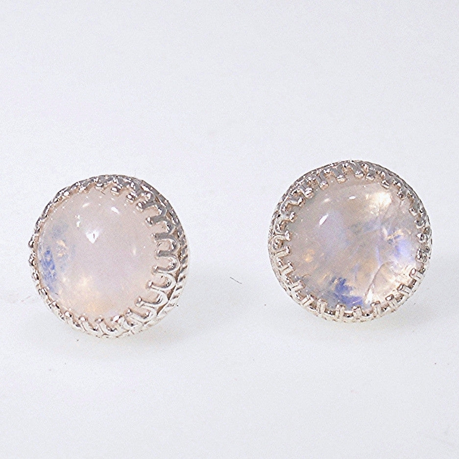 Rainbow Moonstone  sterling silver stud Earrings Set