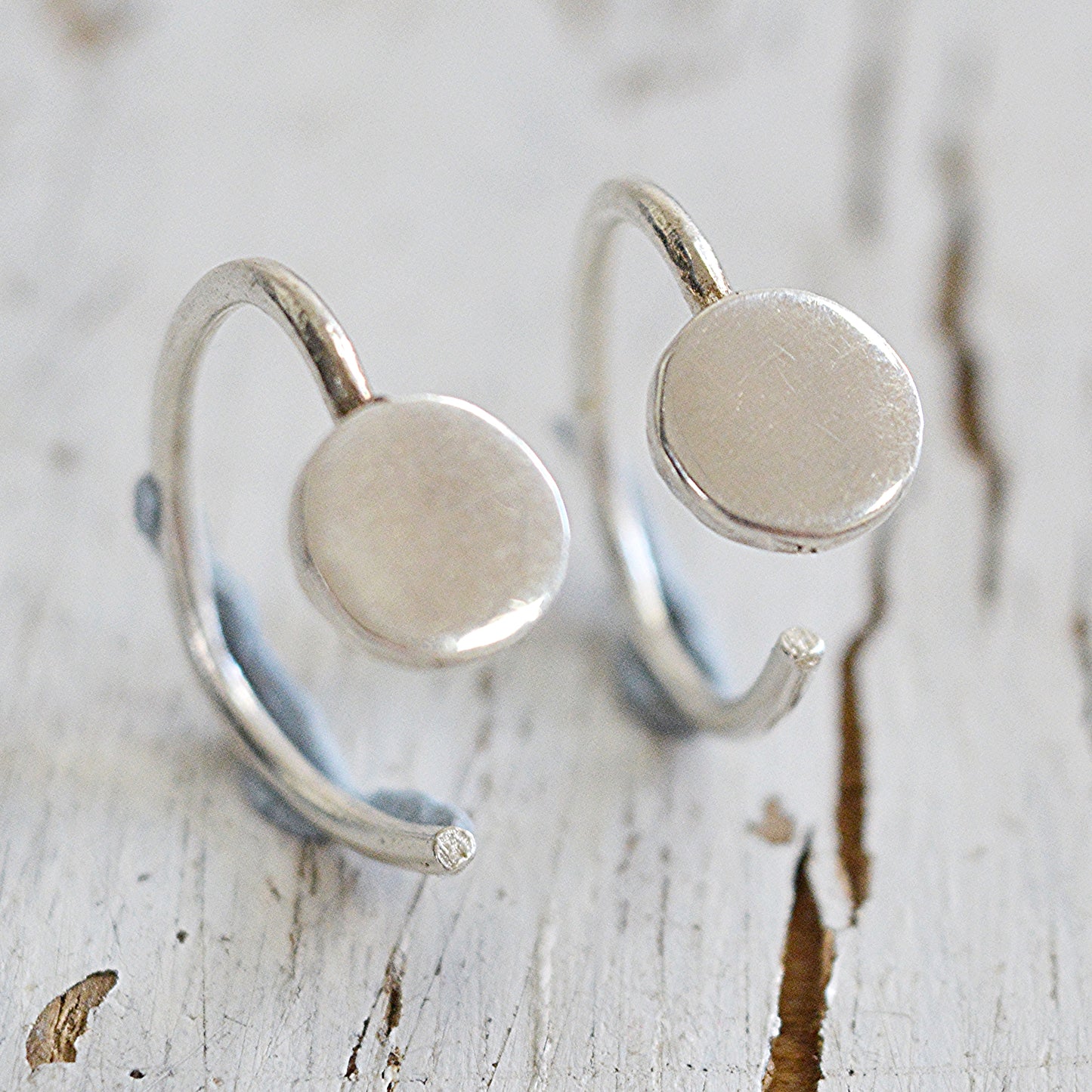 Huggie Hoop Earring Tiny Circle Open Hugging Hoops Threader Earrings in Sterling Silver Mini Hug Earrings