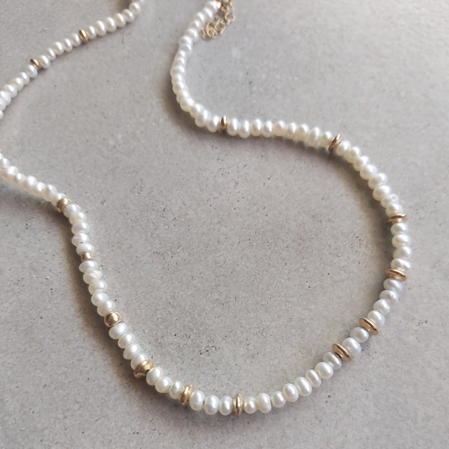 Dainty Beaded Pearl Necklace