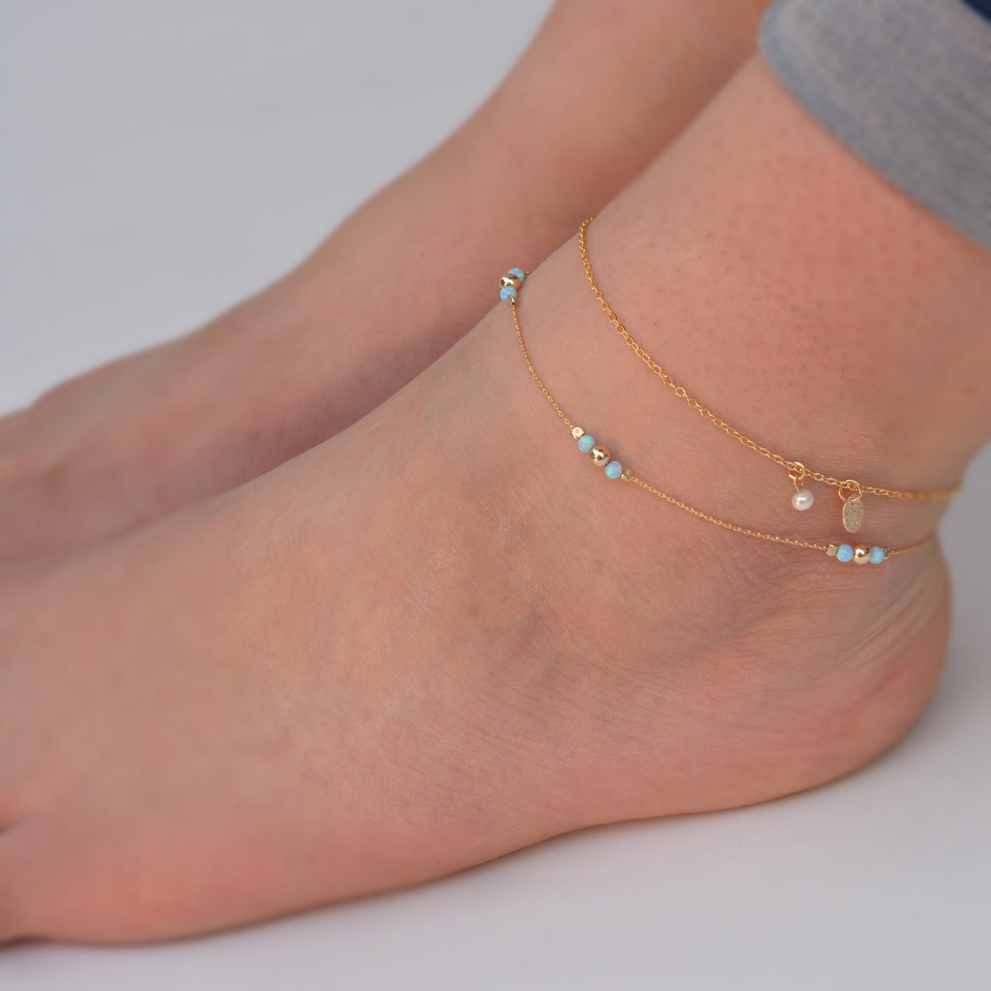 opal ankle bracelet