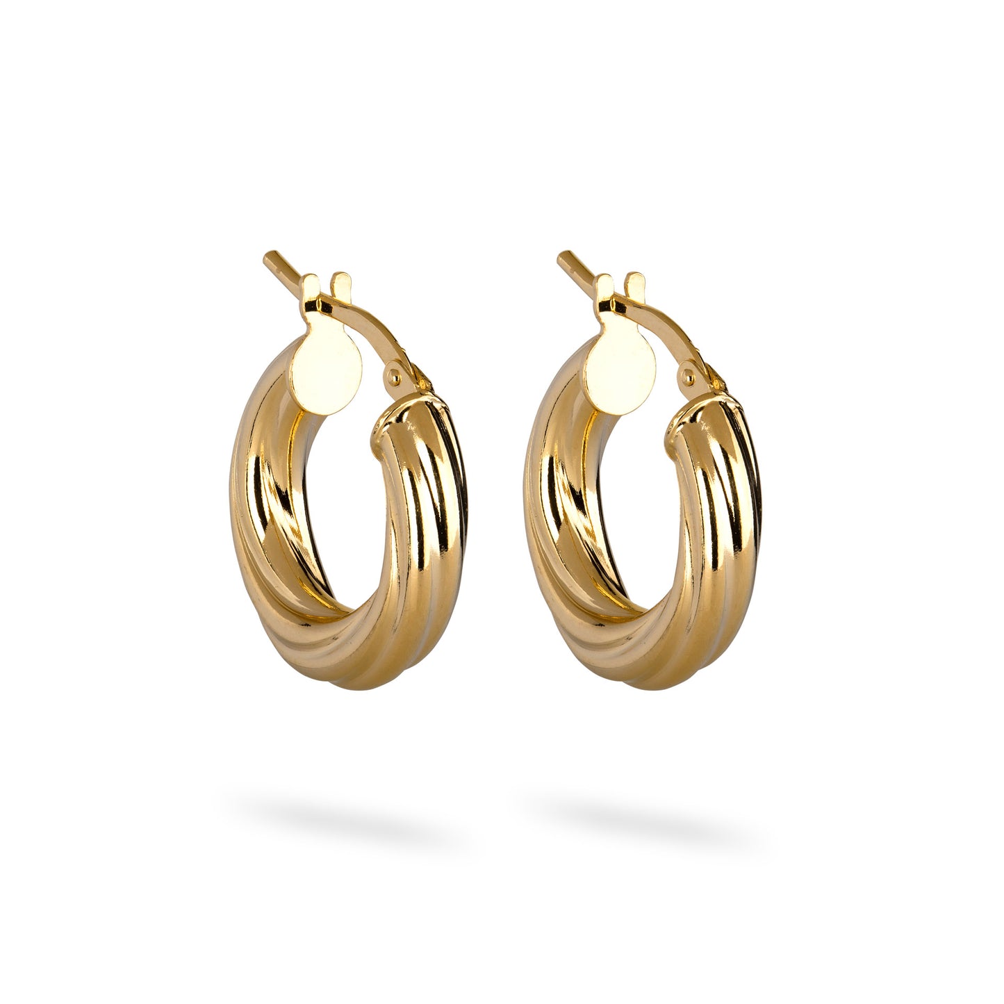 Tiny Twisted Gold Hoop Earrings