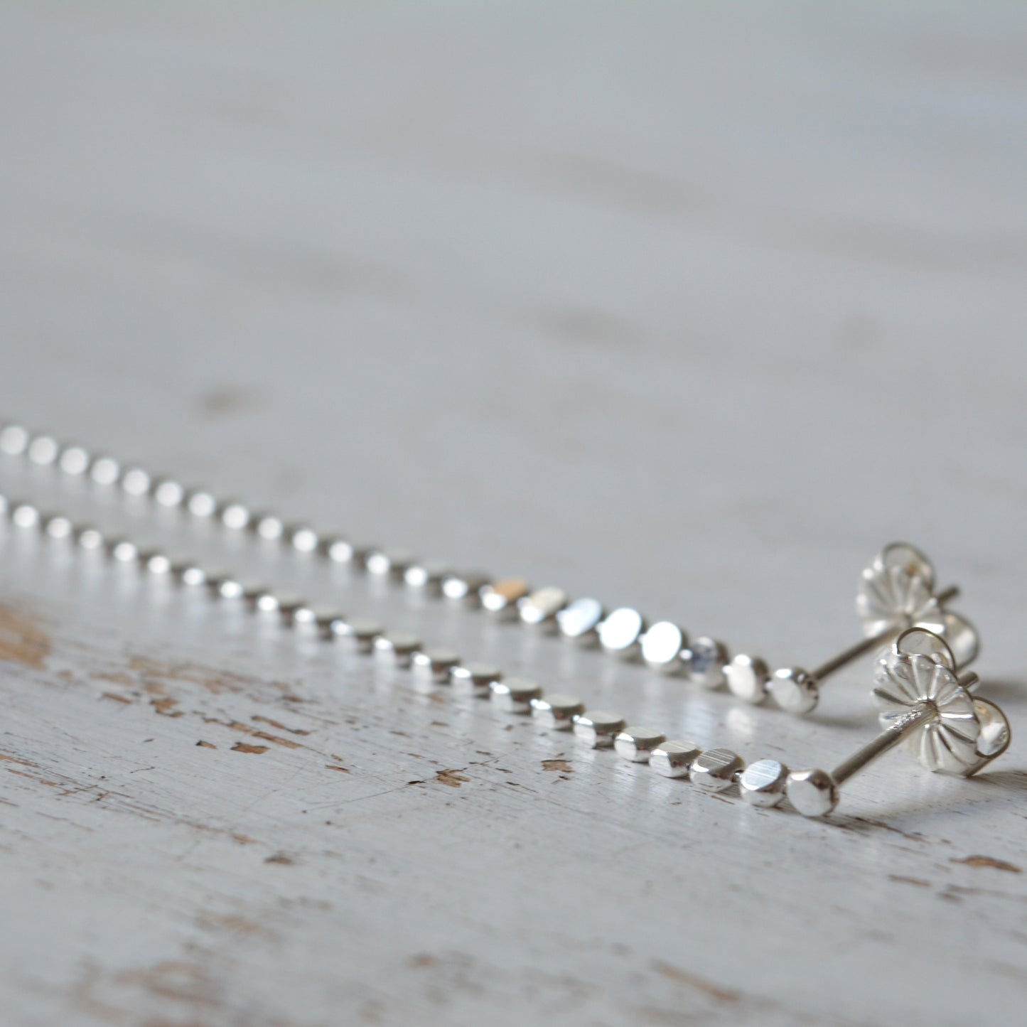 925 Sterling Silver Chain Earrings Stud Dangle Drop for Women Girl Length 3 inch
