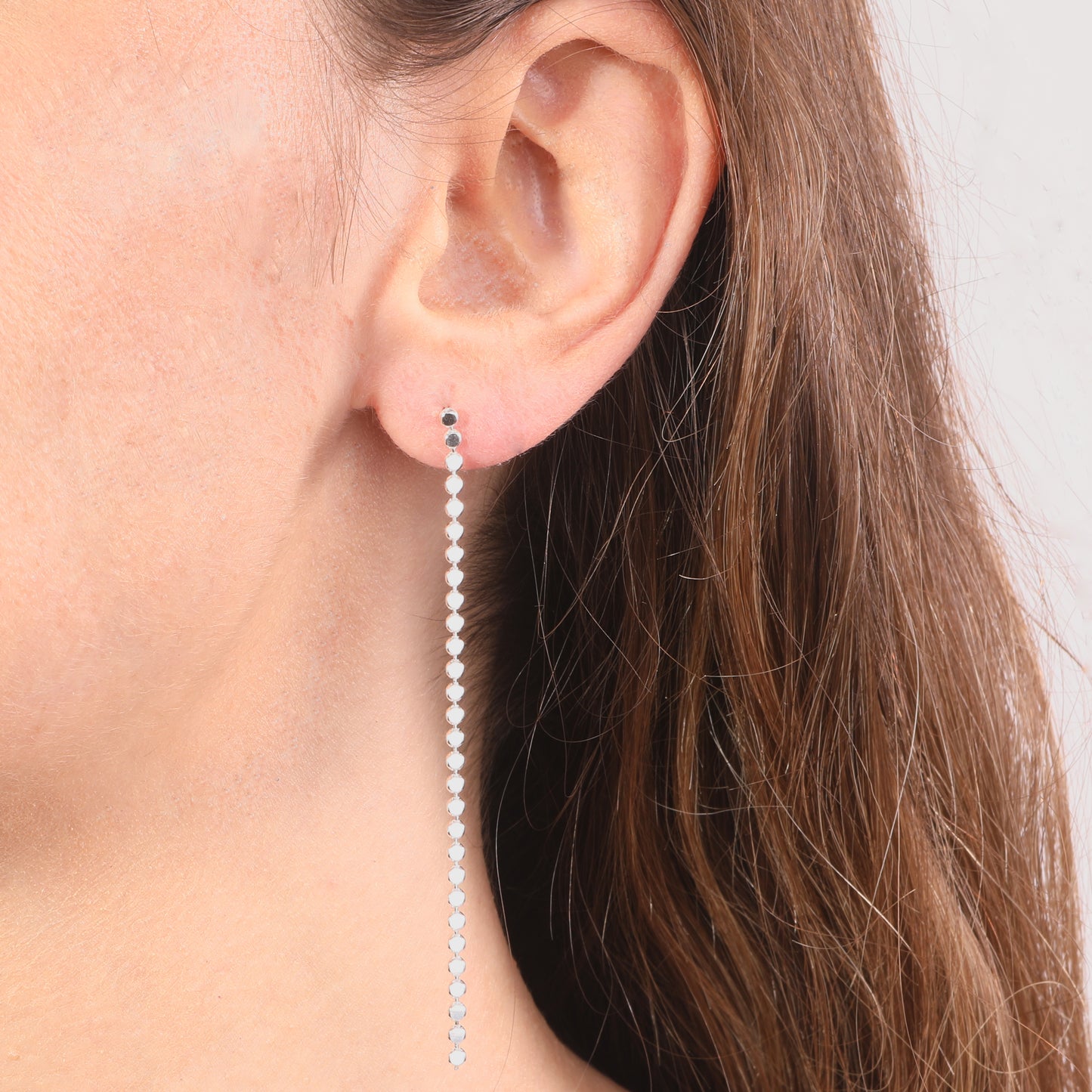 925 Sterling Silver Chain Earrings Stud Dangle Drop for Women Girl Length 3 inch