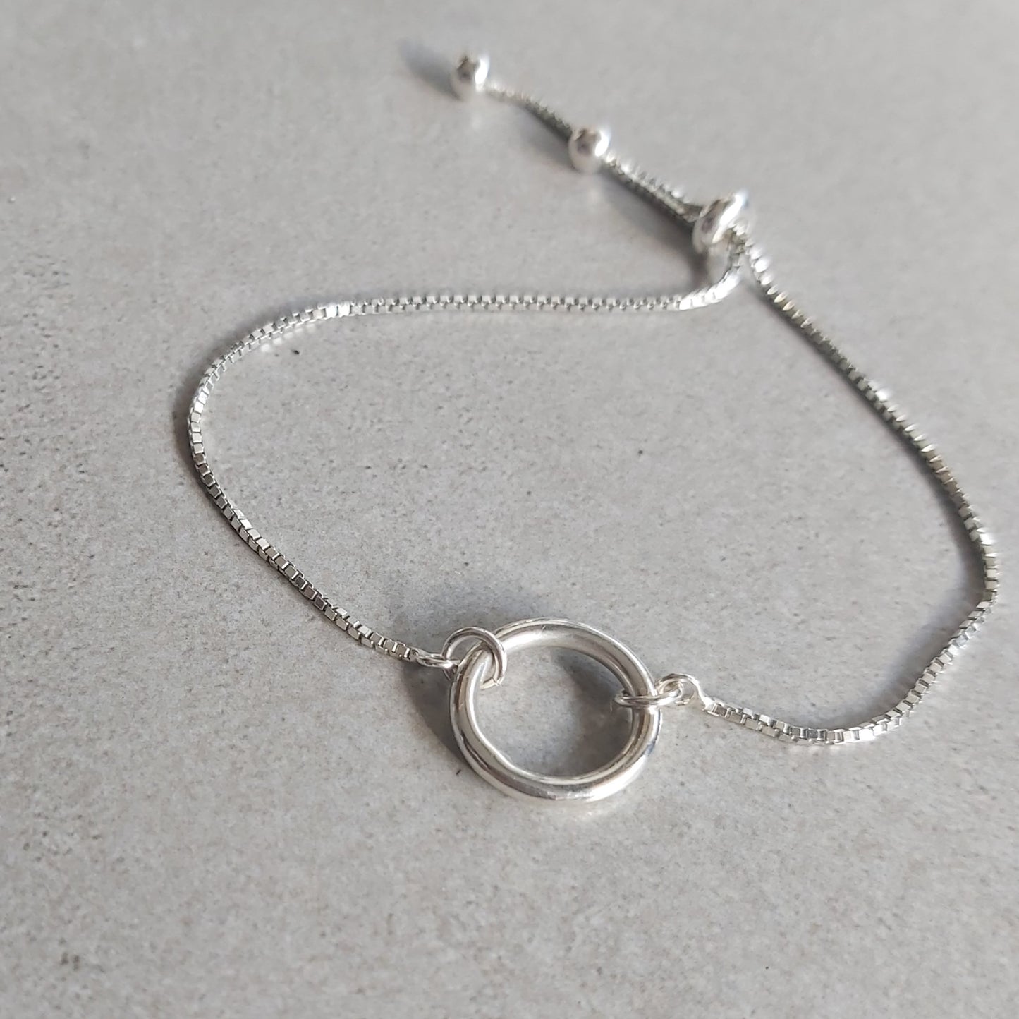 Sterling Silver Circle Adjustable Bracelet