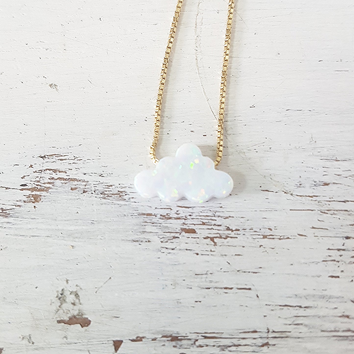 White Opal Cloud necklace