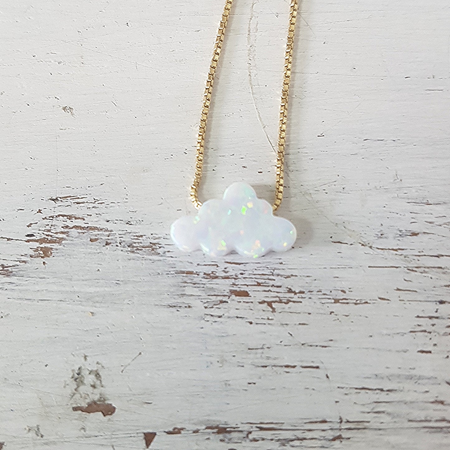 White Opal Cloud necklace