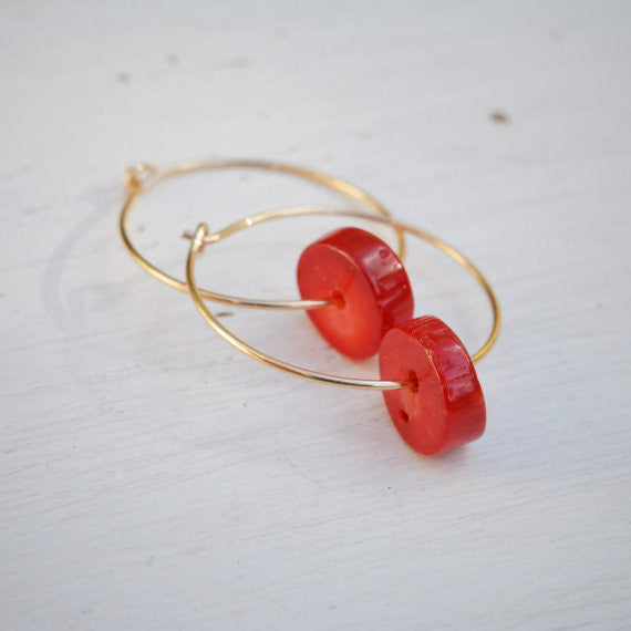 Coral earrings