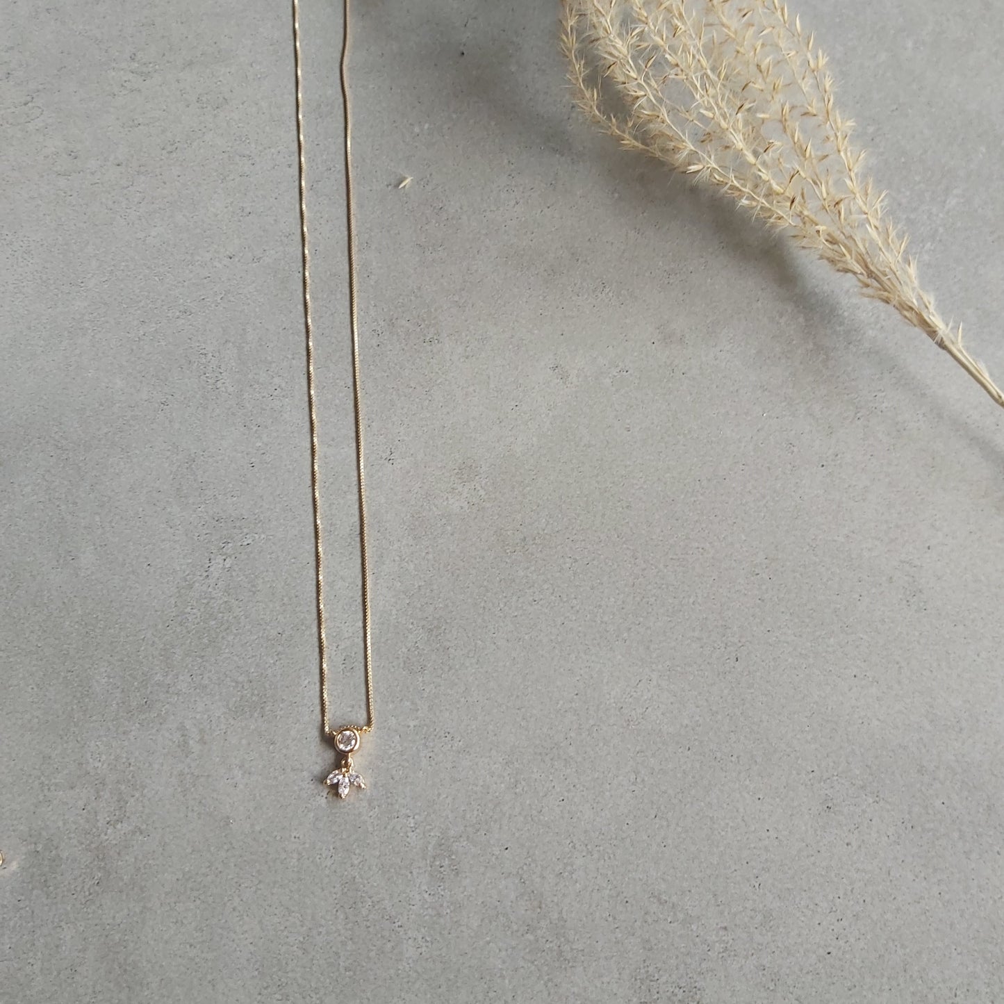 Dainty Solitaire Marquise Diamond Necklace