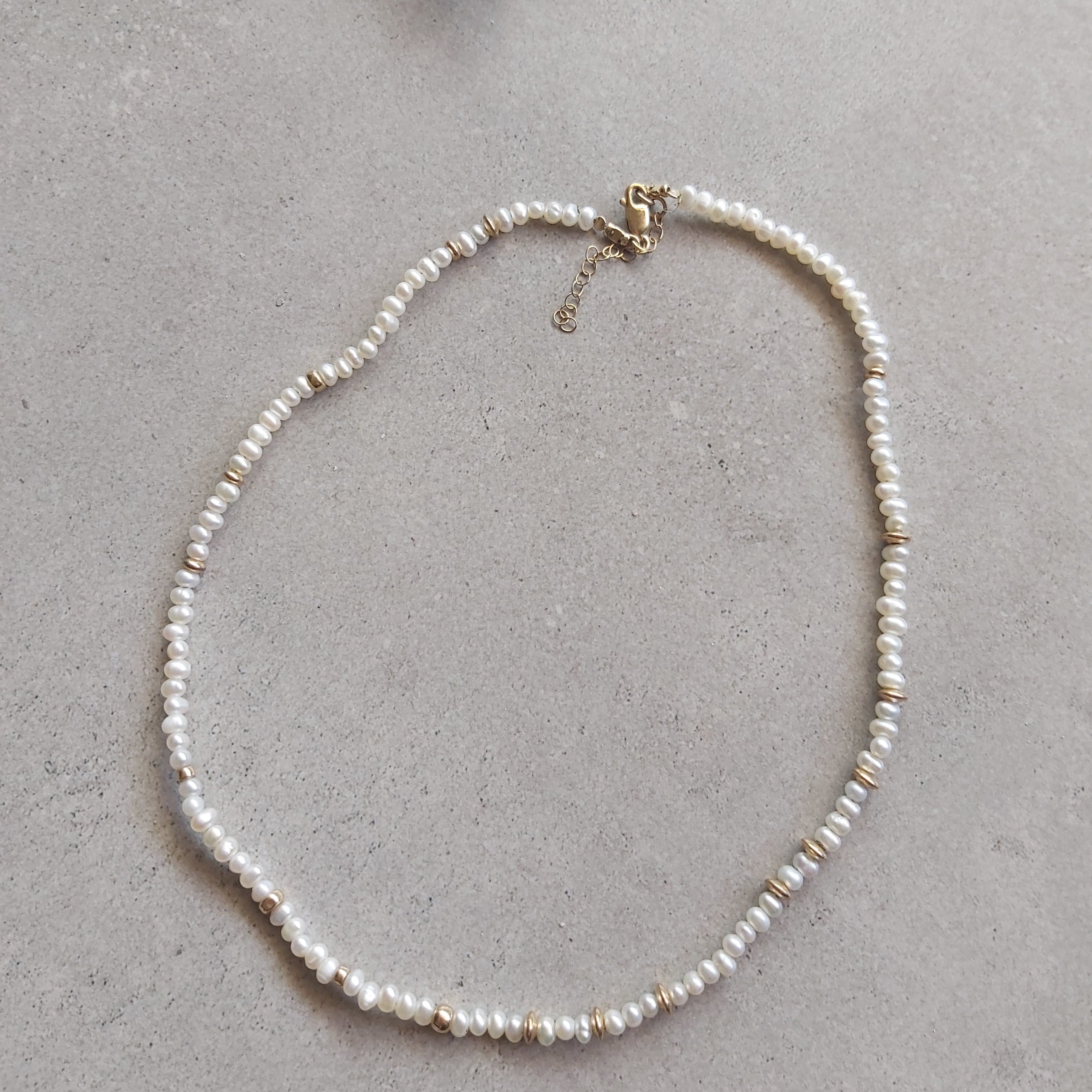 Cream ( Small) Button Pearl Necklace Set | Mangatrai Pearls & Jewellers