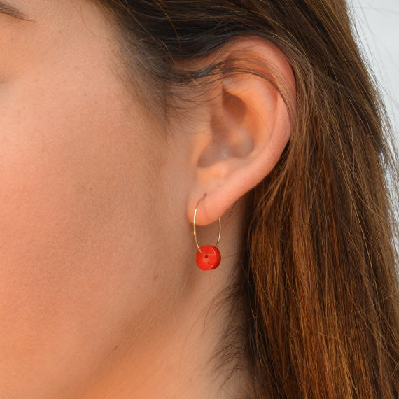 red coral earrings