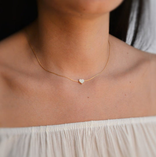 Gold Heart Necklace tiny heart charm necklace