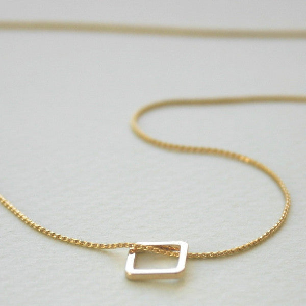 Tiny square necklace