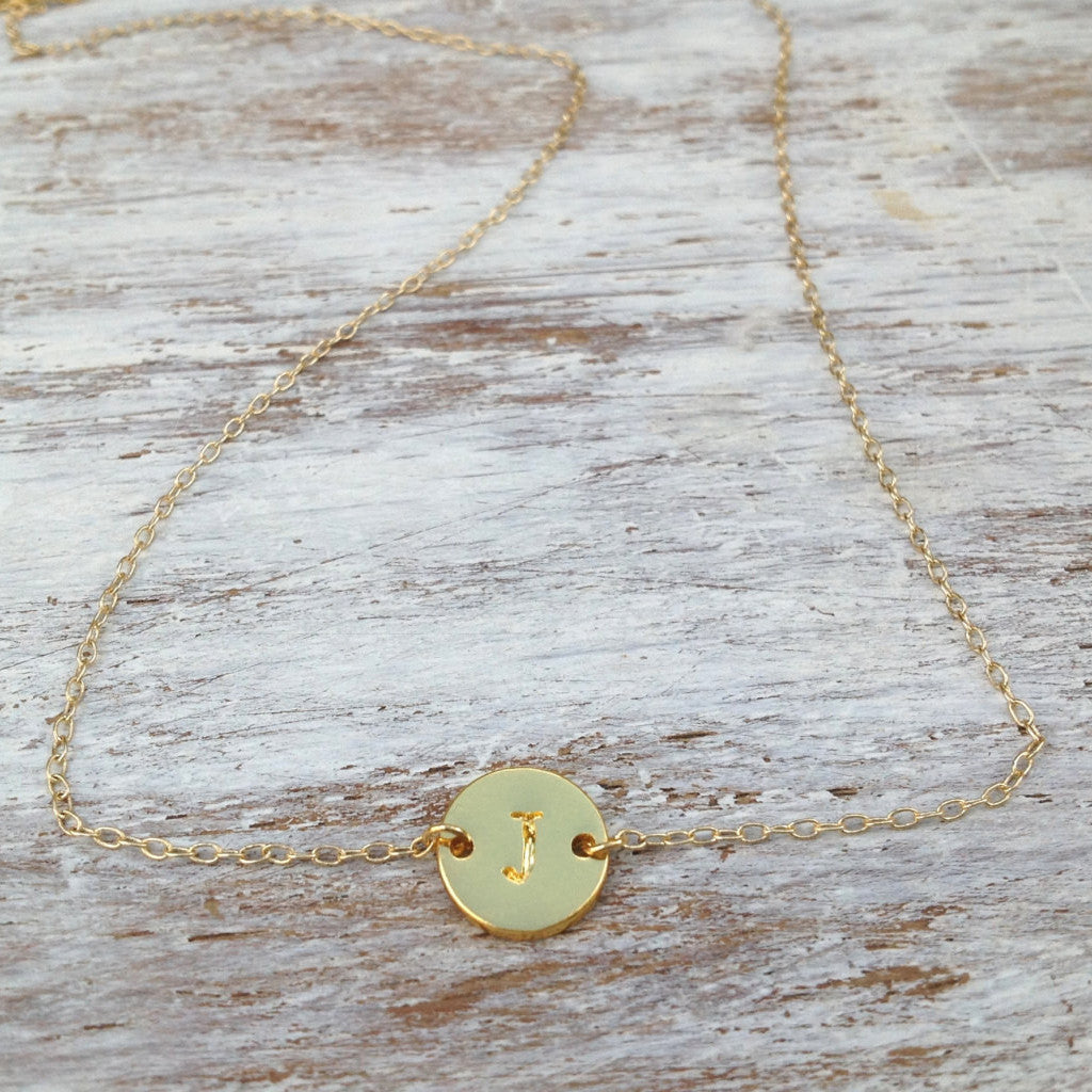 Gold initial necklace