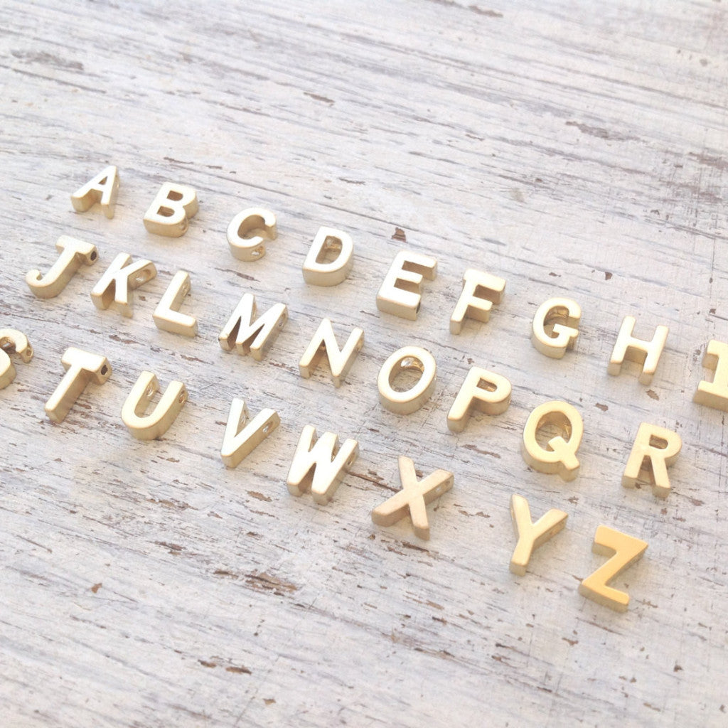 Tiny Dainty Letter Beads Alphabet Letters 14k Gold Letter Beads