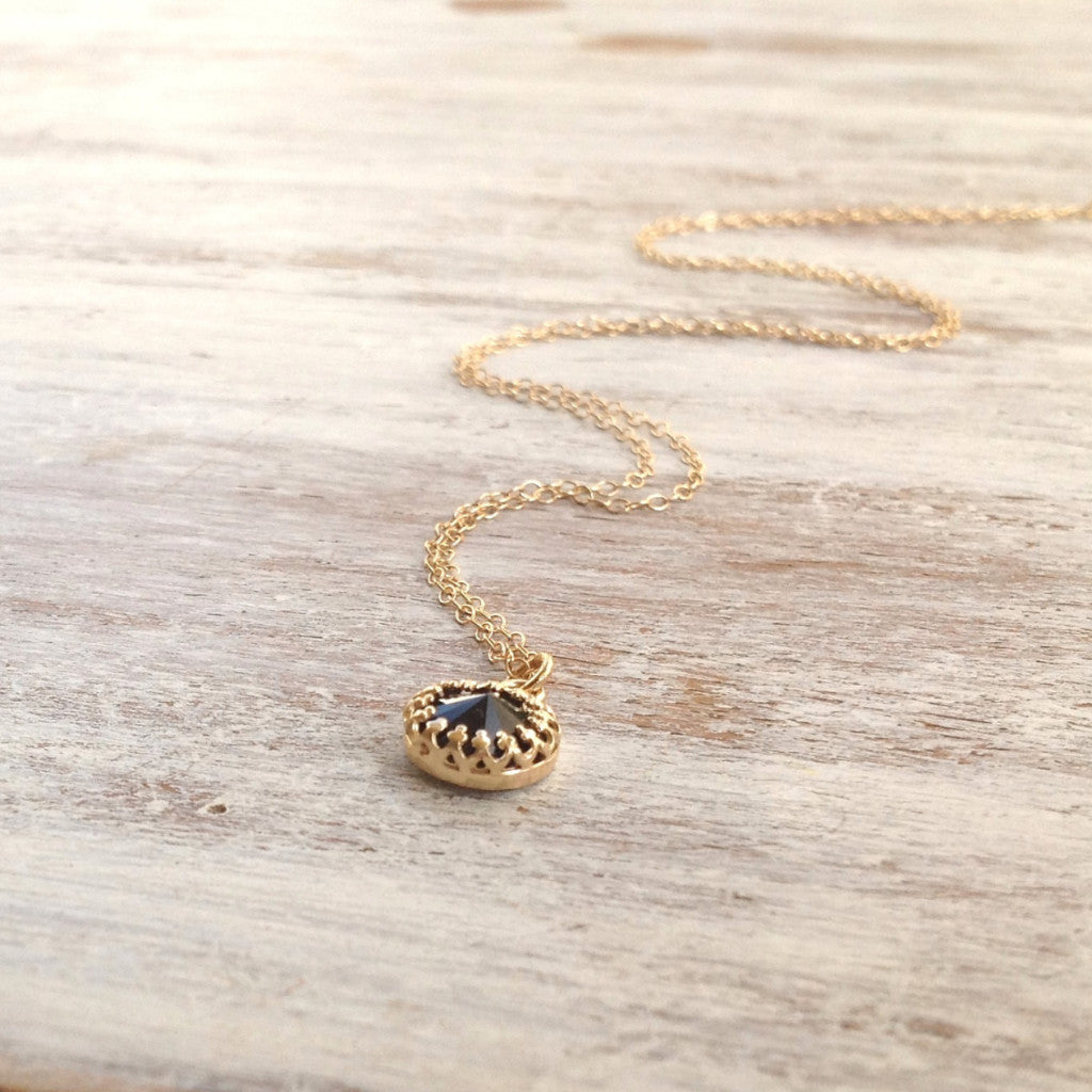 Swarovski crystal delicate gold necklace