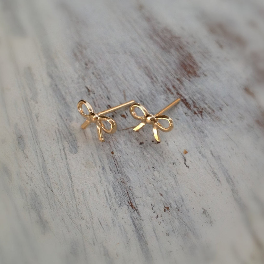 Bow tie ribbon studs women girl jewelry earrings