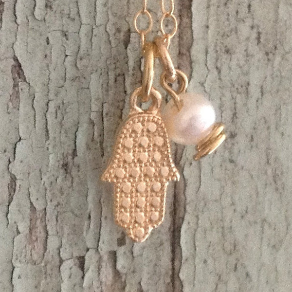 Gold hamsa necklace