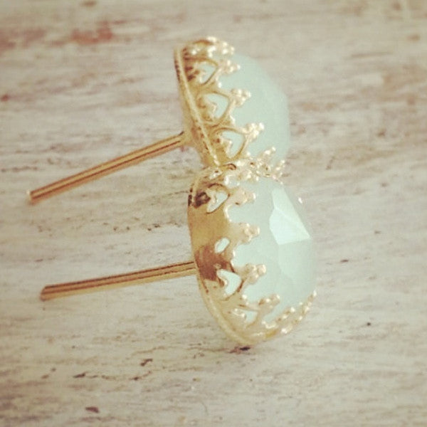 Stud Dainty Jade Earrings