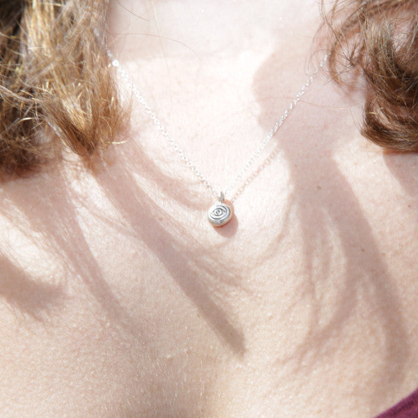 Tiny Evil Eye Necklace in Silver